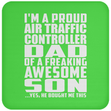Proud Air Traffic Controller Dad Of Awesome Son - Drink Coaster