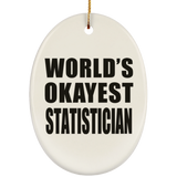 World's Okayest Statistician - Oval Ornament