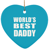 World's Best Daddy - Heart Ornament