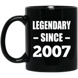 17th Birthday Legendary Since 2007 - 11oz Coffee Mug Black