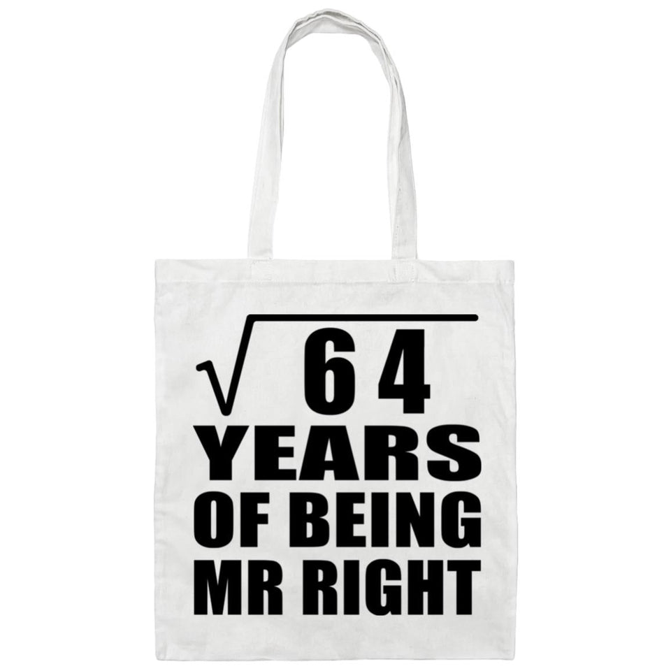 8th Anniversary Square Root of 64 Years of Being Mr Right - Tote Bag White