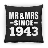 81st Anniversary Mr & Mrs Since 1943 - Throw Pillow Black