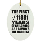 109th Birthday Square Root of 11881 Years of Childhood - Oval Ornament