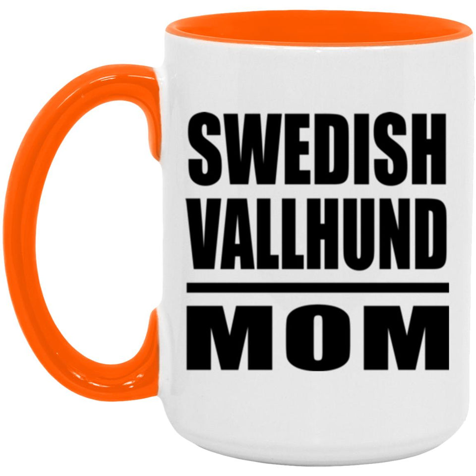 Swedish Vallhund Mom - 15oz Accent Mug Orange