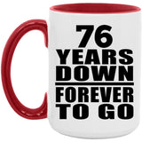 76th Anniversary 76 Years Down Forever to Go - 15oz Accent Mug Red