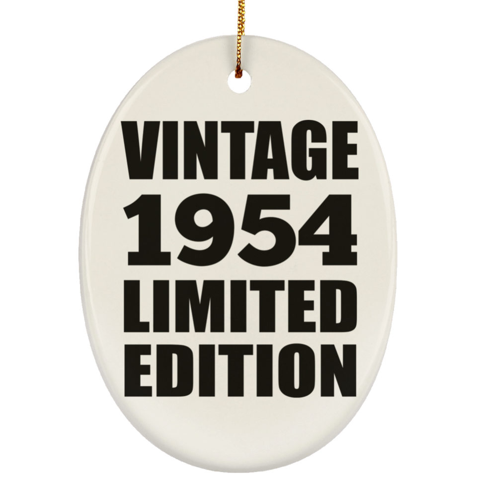 70th Birthday Vintage 1954 Limited Edition - Oval Ornament