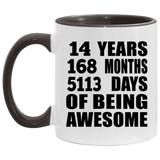 14th Birthday 14 Years 168 Months 5113 Days Of Awesome - 11oz Accent Mug Black