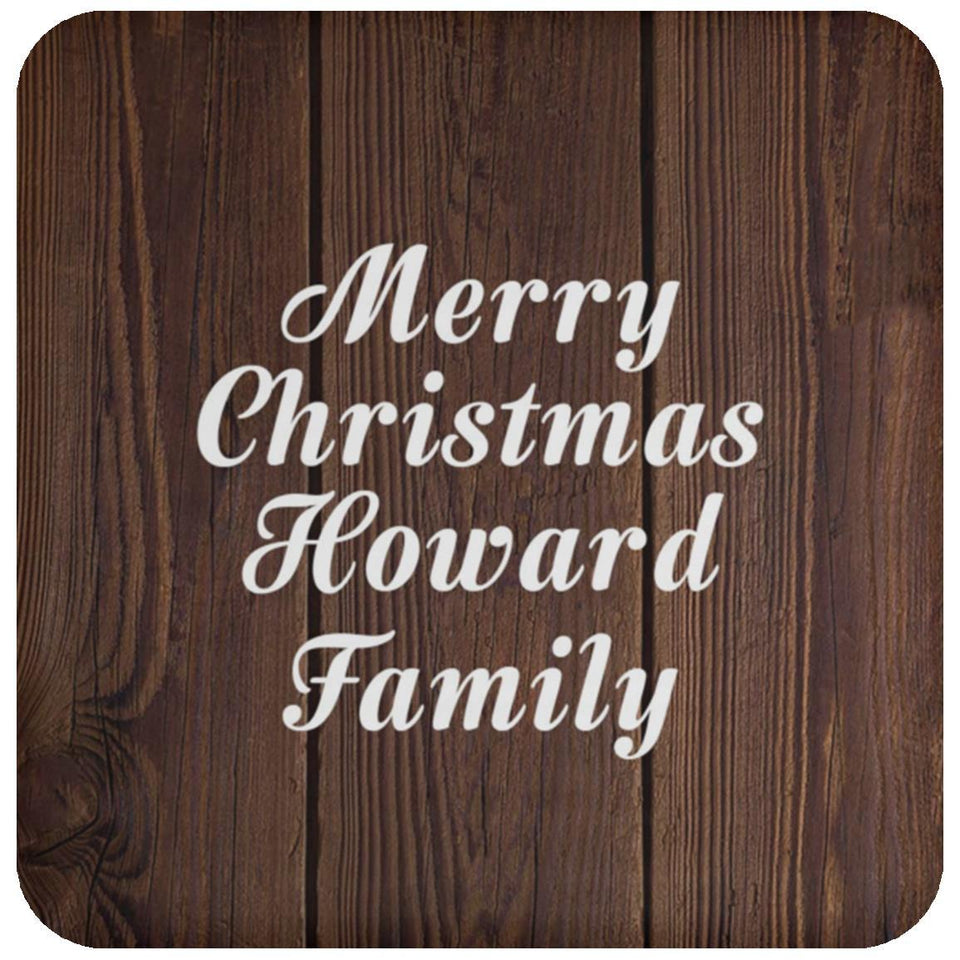 Merry Christmas Howard Family - Drink Coaster D