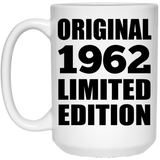 62nd Birthday Original 1962 Limited Edition - 15oz Coffee Mug