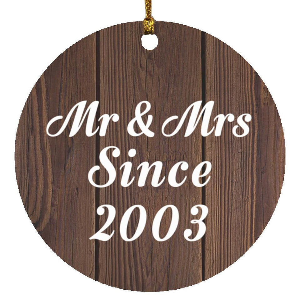 21st Anniversary Mr & Mrs Since 2003 - Circle Ornament D