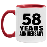 58th Anniversary 58 Years - 11oz Accent Mug Red