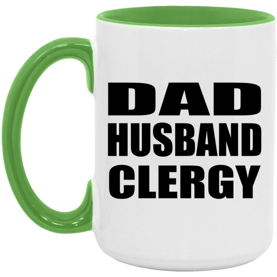 Dad Husband Clergy - 15oz Accent Mug Green