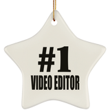 Number One #1 Video Editor - Star Ornament