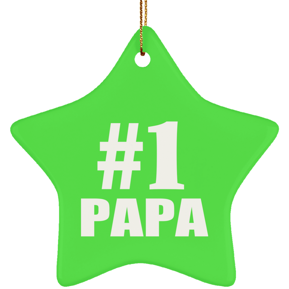 Number One #1 Papa - Star Ornament
