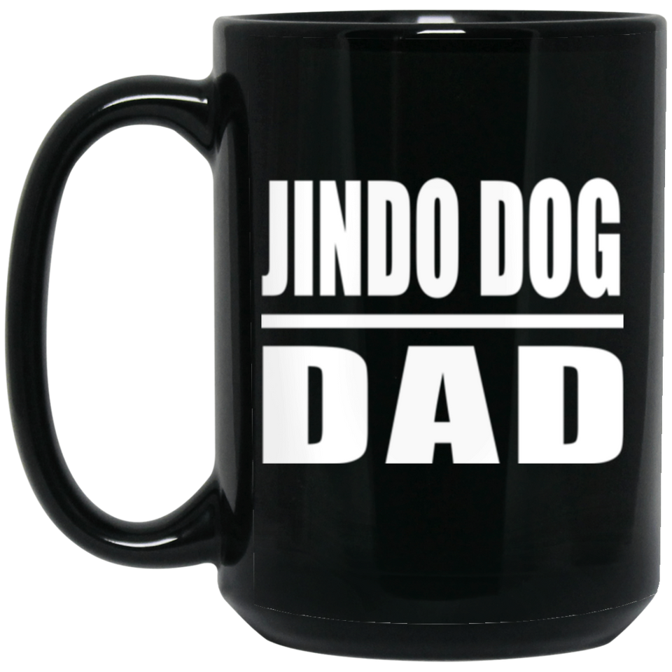 Jindo Dog Dad - 15oz Coffee Mug Black