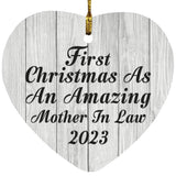First Christmas As An Amazing Mother In Law 2023 - Heart Ornament F