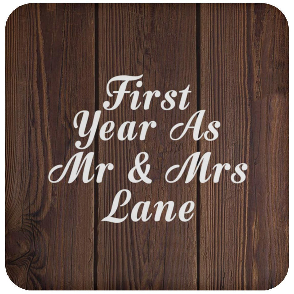 First Year As Mr & Mrs Lane - Drink Coaster D