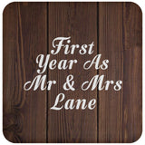 First Year As Mr & Mrs Lane - Drink Coaster D