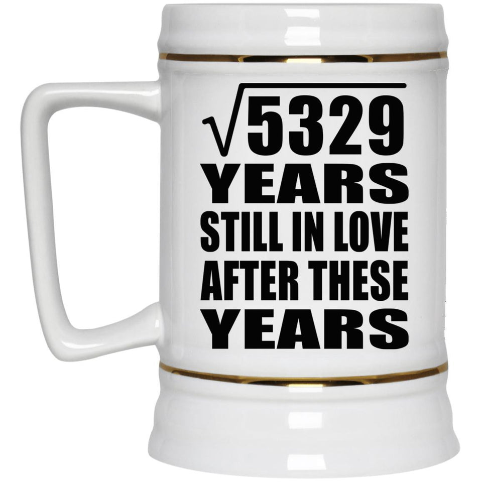 73rd Anniversary Square Root of 5329 Years Still In Love - Beer Stein