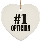 Number One #1 Optician - Heart Ornament