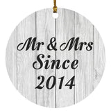 10th Anniversary Mr & Mrs Since 2014 - Circle Ornament F