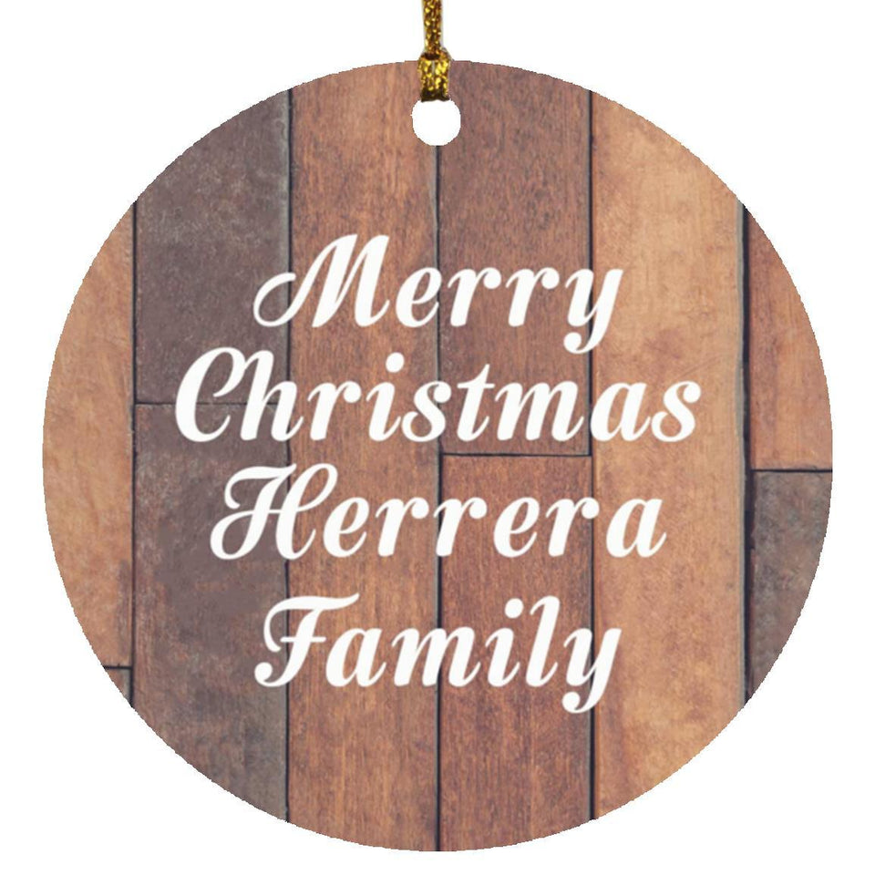 Merry Christmas Herrera Family - Circle Ornament E