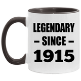 109th Birthday Legendary Since 1915 - 11oz Accent Mug Black