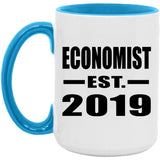 Economist Established EST. 2019 - 15oz Accent Mug Blue