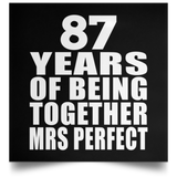 87th Anniversary 87 Years Of Being Mrs Perfect - Poster Square