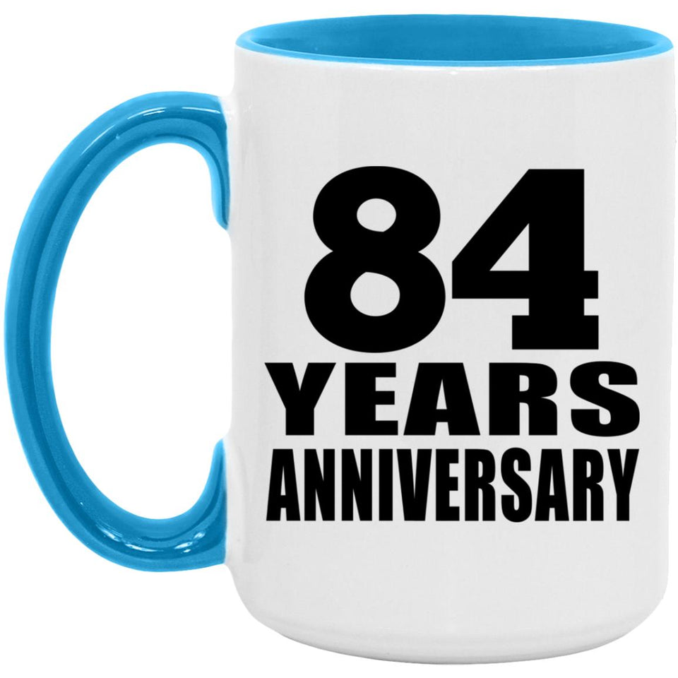 84th Anniversary 84 Years - 15oz Accent Mug Blue