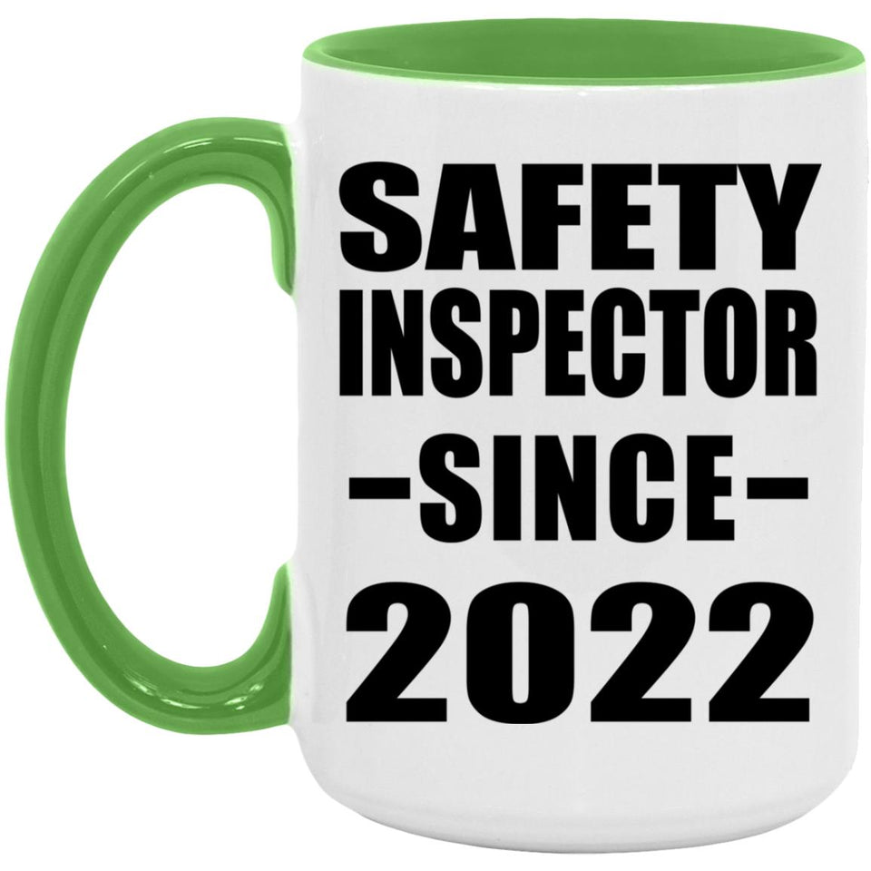 Safety Inspector Since 2022 - 15oz Accent Mug Green