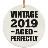 5th Birthday Vintage 2019 Aged Perfectly - Circle Ornament