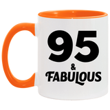 95th Birthday 95 & Fabulous - 11oz Accent Mug Orange