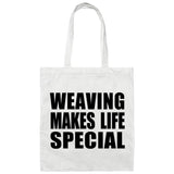 Weaving Makes Life Special - Tote Bag White