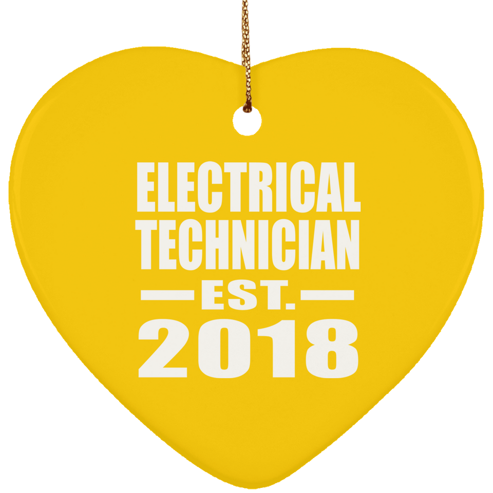 Electrical Technician Established EST. 2018 - Heart Ornament