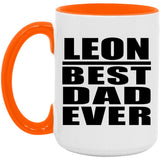 Leon Best Dad Ever - 15oz Accent Mug Orange