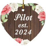 Pilot Established Est. 2024 - Heart Ornament A