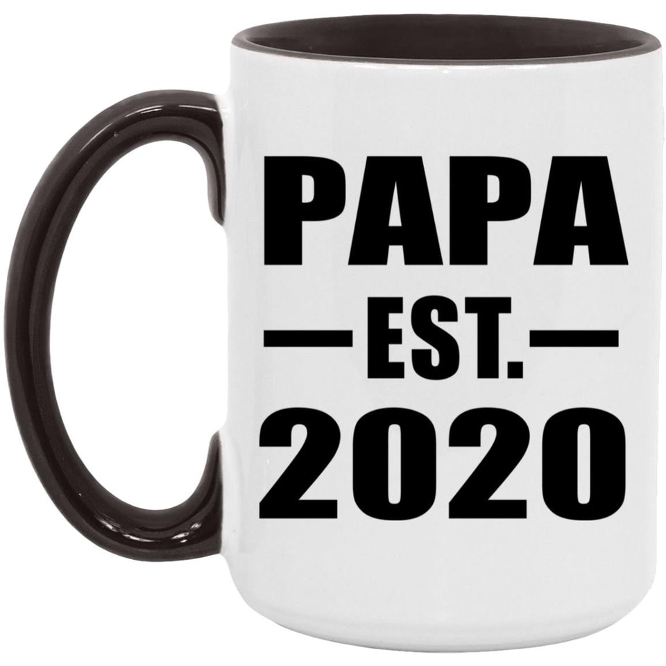 Papa Established EST. 2020 - 15oz Accent Mug Black