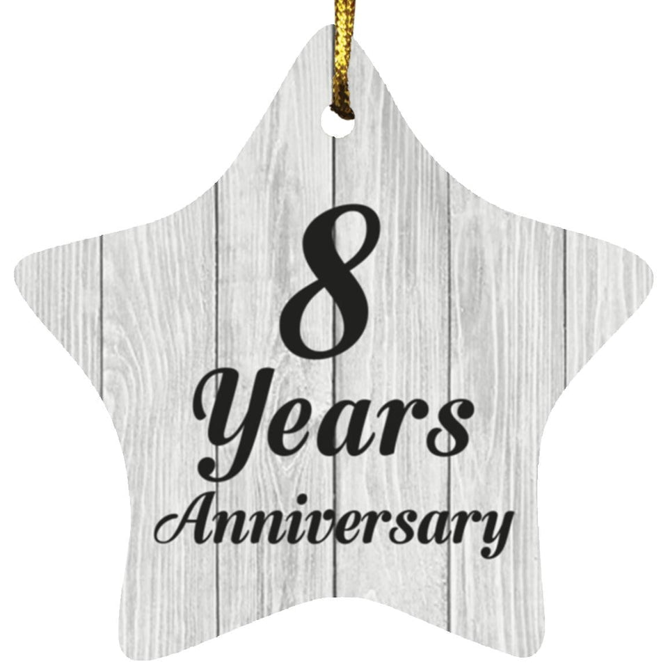 8th Anniversary 8 Years Anniversary - Star Ornament F
