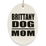 Brittany Dog Mom - Oval Ornament