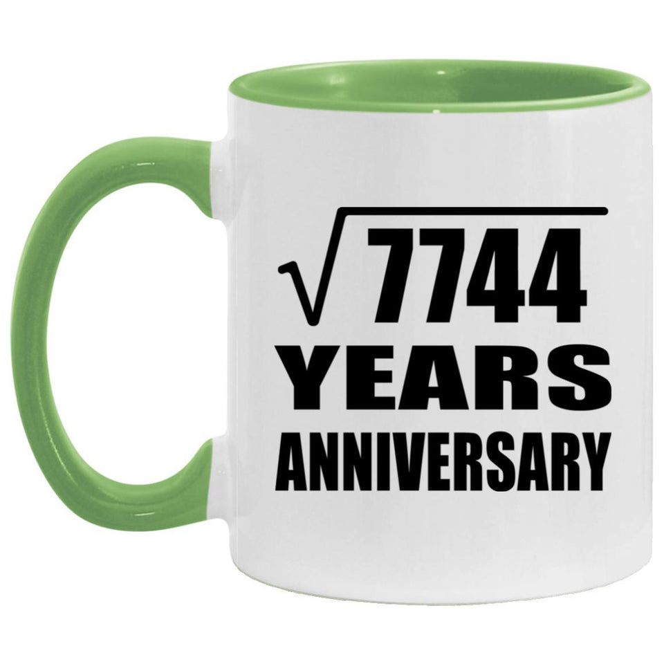 88th Anniversary Square Root of 7744 Years Anniversary - 11oz Accent Mug Green