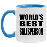 World's Best Salesperson - 11oz Accent Mug Blue