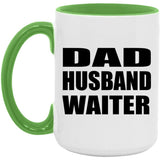 Dad Husband Waiter - 15oz Accent Mug Green