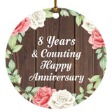 Happy 8th Anniversary 8 Years & Counting - Circle Ornament A