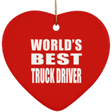 World's Best Truck Driver - Heart Ornament