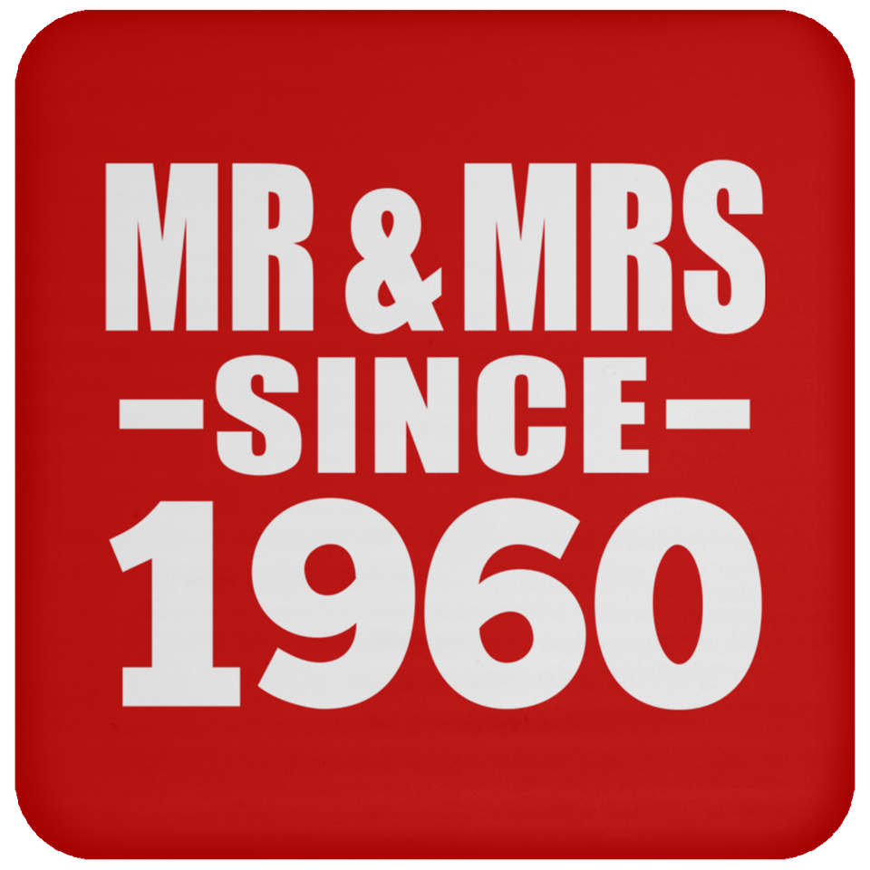 64th Anniversary Mr & Mrs Since 1960 - Drink Coaster