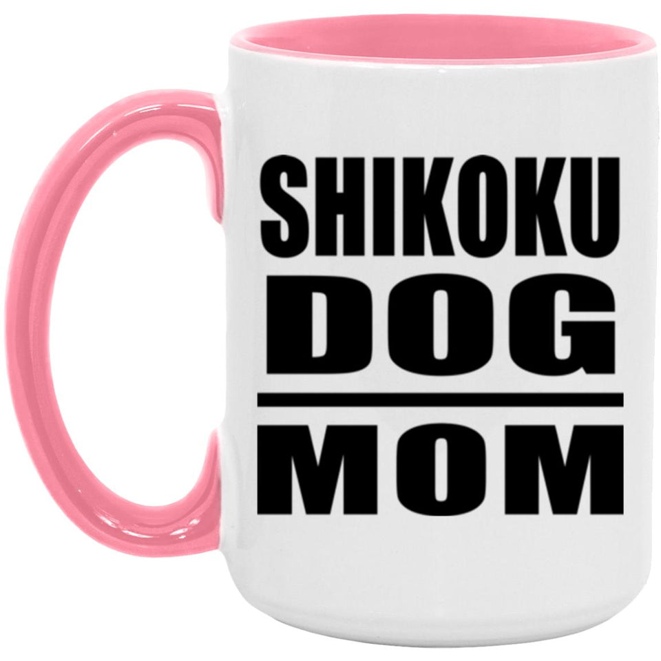 Shikoku Dog Mom - 15oz Accent Mug Pink