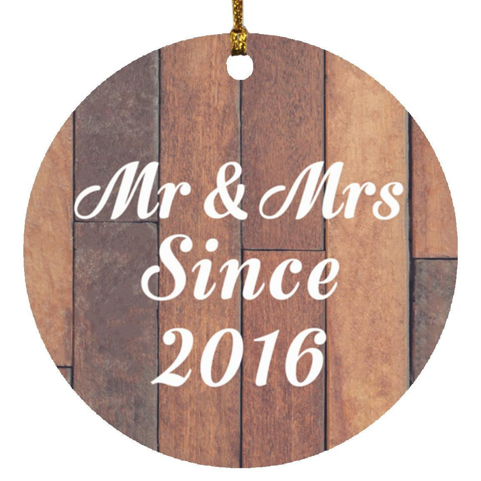 8th Anniversary Mr & Mrs Since 2016 - Circle Ornament E