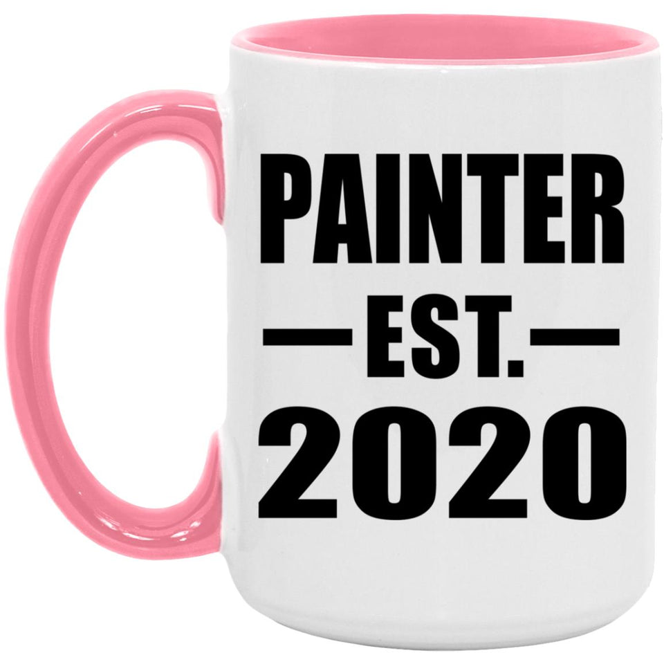 Painter Established EST. 2020 - 15oz Accent Mug Pink