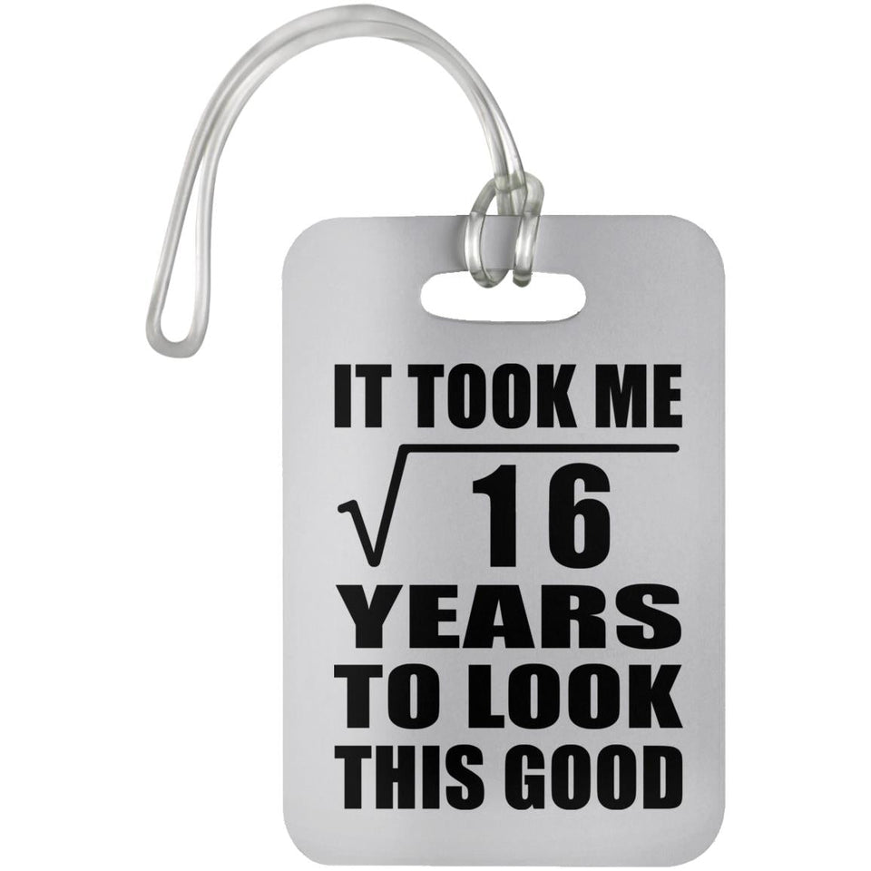 4th Birthday Took Square Root of 16 Years To Look Good - Luggage Bag Tag
